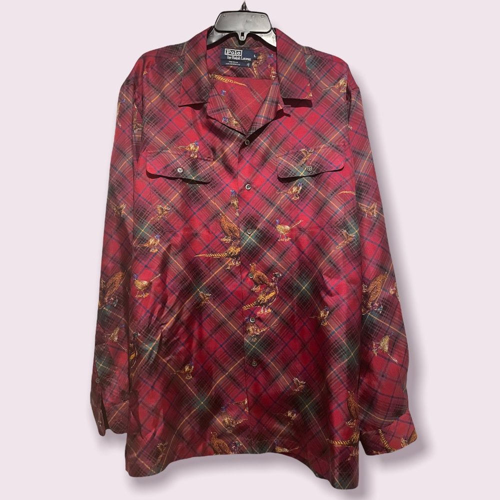 Mens Polo Ralph Lauren Long Sleeve Silk Shirt